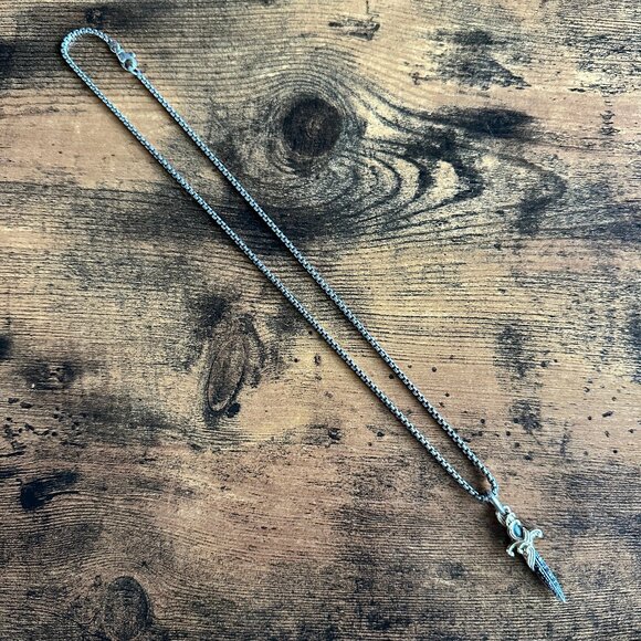 David Yurman Waves Dagger w/ 18K Gold & Black Diamonds Necklace - 2.7mm - 22" - Picture 5 of 16